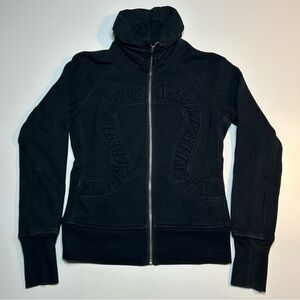 Lululemon Cuddle Up Jacket Ruffle Black Full Zip High Neck Scuba Hoodie Style